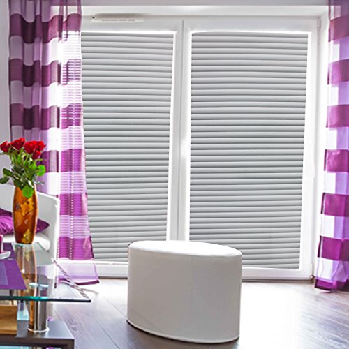 Aingoo Jalousien Plissee Fensterschutzfolie statische haftende Milchglasfolie 90x200cm 025 - 2