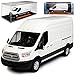 Produktbild Ford Transit Transporter Kasten Weiss Hochdach ab 2014 1/43 Greenlight Modell Auto mit individiuellem Wunschkennzeichen