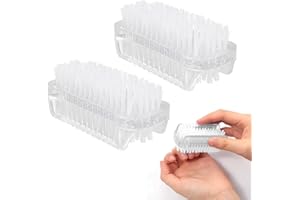 HABNI Lot De 2 Blanc Brosse À Ongles Double Face,Brosse A Ongles Main, Brosse Ongle Nettoyage,Pour Nettoyer Les Cuticules, Les Ongles, Les Orteils, Les Ongles, Les Mains Et Les Mains