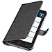 Produktbild amplicomms Smartphone Kunstleder Schutzhülle mit Magnetverschluss für PowerTel M9500, 4,4 x 1,6 x 7,3 cm schwarz