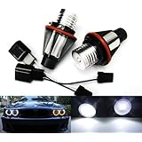 2x White LED Angel Eye Halo Ring Headlight Daytime Light Bulb For E39 E60 E61 E87 E53 E63 E65