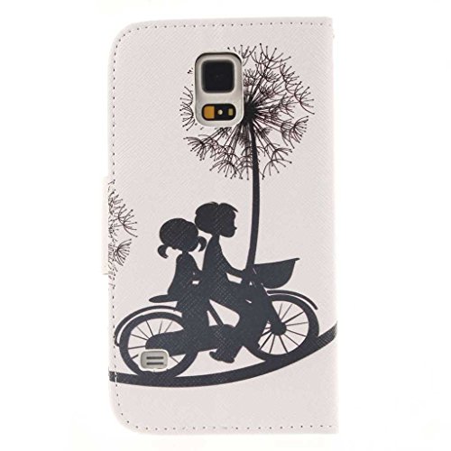 Samsung Galaxy S5 Mini Hülle, BoxTii® Schutzhülle + Frei Hartglas Displayschutzfolie, PU Leder Hülle mit Kartenfächern Magnetverschluss und Ständer Funktion für Samsung Galaxy S5 Mini, Kratzfeste Weiche Lederhülle Flip Wallet Ledertasche Wickelfalz Handyhülle mit Silikon Rückschale Case Cover für Samsung Galaxy S5 Mini (#12 Schwarz) - 2