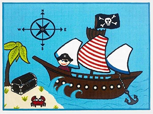 Childrens Kids Pirate Ship Rug 80cm x 110cm