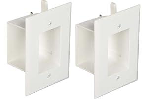 SHARKDAD DataComm 45-0003-LA Lot de 2 Plaques Murales de Câble à Basse Tension au Design Innovant à Encastrer 3-Gang 45-0008 (2 pack) blanc