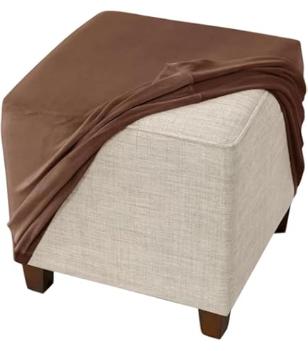 Copri Pouf Elasticizzato 50x50cm Velluto - Cover Per Ottomano, Sgabello, Poggiapiedi, Vari Colori - Foto 8