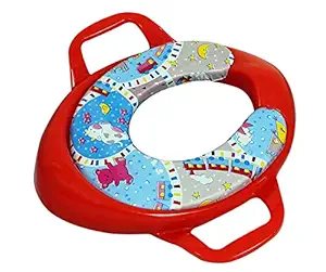 Sarai Soft Cushion Durable Potty Trainer Comfortable Seat with Support Handles for Kids ( Color May Vary )