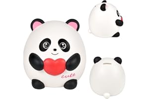 CAREDGO Salvadanaio Panda in Ceramica Salvadanaio Grande Salvadanaio Regalo Salvadanaio Apribile Regalo per Battesimo, Compleanno, Natale,16 * 16 * 16CM(Bianco)