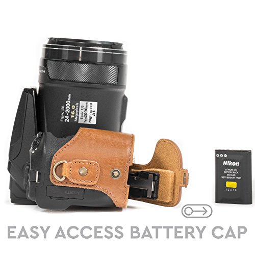 MegaGear MG980 Etui de Protection avec Bandouli re Acc s batterie en Cuir pour Appareil photo Nikon Coolpix P900 P900S Marron clair reviews MegaGear MG980 Etui de Protection avec Bandouli re Acc s batterie en Cuir pour Appareil photo Nikon Coolpix P900 P900S Marron clair