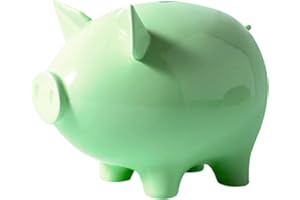 GOPIGITO Huchas Originales para Niños Adultos, Infantil Hucha Cerdito, Personalizada Boda Hucha Grande, Cajero para Ahorrar, Originales Regalos para Parejas, Festivales, Alcancias para Adultos (verdeclaro)