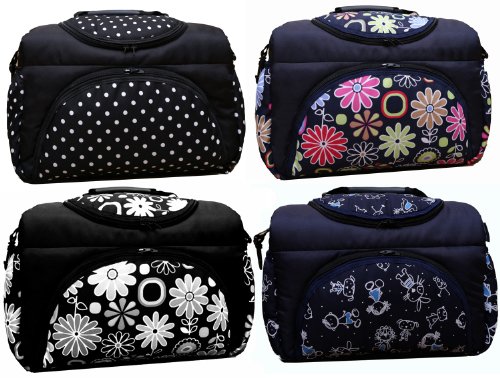 TP-22 Wickeltasche PIA von Baby-Joy XXXL Übergröße Schwarz Lila Pink Kugel Windeltasche Pflegetasche Babytasche Tragetasche