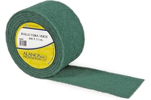 ALANOS PROFESIONAL Rollo de Estropajo Abrasivo de Fibra Verde Calidad Extra 6 metros. Rollo de Estropajo para Limpieza Eficaz de Superficies