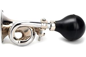 Deruxan Classic Sound Bike Horn - Mountain Bike Horn, Vintage Chrome-Plated, Adjustable
