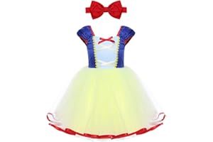 iiniim Déguisement Princesse Robe Bébé Fille Tulle Robe Courte Halloween Carnaval Noël Partie Costume Tutu + Serre-tête à Noeud Papillon 1-5 Ans