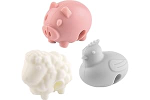 FGYZYP 3Pcs Cartoon Silicone Pot Lid Lifters, Cute Animal Heat Resistant Pot Lid Rack Holder Clips, Spill- Proof Steam Vent Stand for Soup Pots Saucepan Home Kitchen Tool Accessories (Random Color)