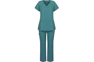 SUSENSTONE Ensemble Uniformes Femme Blouse - Uniforme Médical avec Haut et Pantalon,Haut et Pantalons + Blouse Medicale Femme- Tenue Aide Soignante Professionnelle
