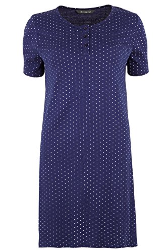 Bonmarche Womens White Spot Navy Nightdress Navy Size 24-26