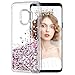 Price comparison product image Samsung Galaxy S9 Case, Wuloo Sparkle Shiny Glitter Liquid 3D Moving Quicksands Case Cute Slim Clear Transparent TPU Elastic Silicone Shockproof Protective Bling Phone Cover Cases for Samsung Galaxy S9 Girls Women Children Gift (ROSE GOLD)