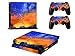 Produktbild Skin Sticker/Aufkleber Folie Nachthimmel Stern schützende Haut Schale für Sony PS4 Konsole und 2 Controller (meteor)