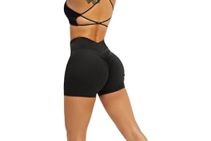 HAWILAND Haviland Leggings Corti da Donna - Pantaloncini Sportivi con Sedere Scrunch Pantaloncini Push Up a Vita Alta Pantaloni Caldi Modellanti per Palestra Allenamento Fitness