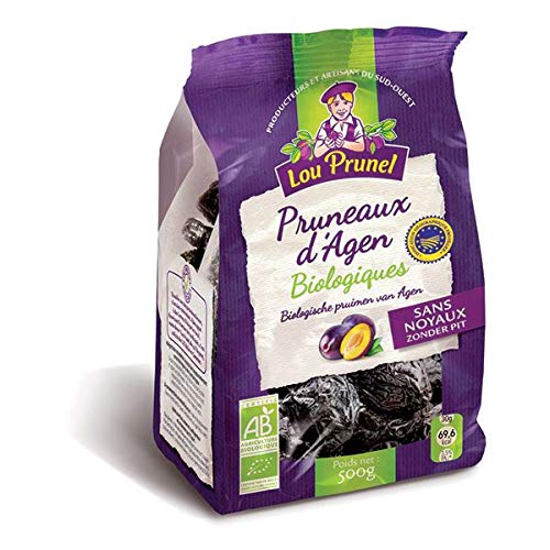 Lou Prunel - Aged Prunes Agel 500G Organic - Pruneaux D'Agen Dénoyautés 500G Bio - Price Per Unit - Fast Delivery