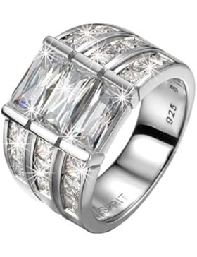 Esprit Collection Damen-Ring 925 Sterling Silber rhodiniert Kristall Zirkonia iocony glam weiß
