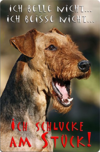 Preisvergleich Produktbild +++ AIREDALE Terrier - Metall WARNSCHILD Schild Hundeschild Sign - AIT 09 T11