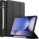 Sneezy Galaxy Tab S10 Plus X820 İle Uyumlu 12.4 İn&ccedil; Kılıf Premium Silikon Kalem B&ouml;lmeli Smart Case Siyah