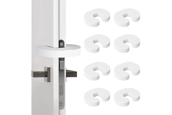 Cerraduras de Seguridad para Niños, Romon 8 Piezas Tope Espuma Protector Dedos Puerta Bebe Tope Clip Protector Prevenir Lesiones de Golpe Seguro Puertas Protector Puerta Dedos Protector para bebés