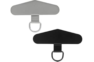 Riybyds 2 Stück Universal Handykette Pads aus Edelstahl, Multifunktionale Handy-Lanyard-Patches, Kompatibel mit den meisten Smartphones, Sicher und Robust, Schwarz