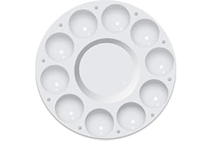 THE GLOWHOUSE Artistes Ronds Palette de Mélange en Plastique Blanc (1 x Palette de Peinture Ronde)