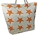 Produktbild khevga große Strandtasche XXL - beige orangen mit Sternen