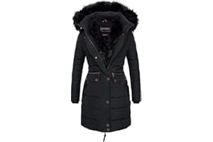 Spindle Women's Designer Warm Winter Parka Quilted Hooded Long Coat Jacket- Fleece Lined Body Zip Pockets