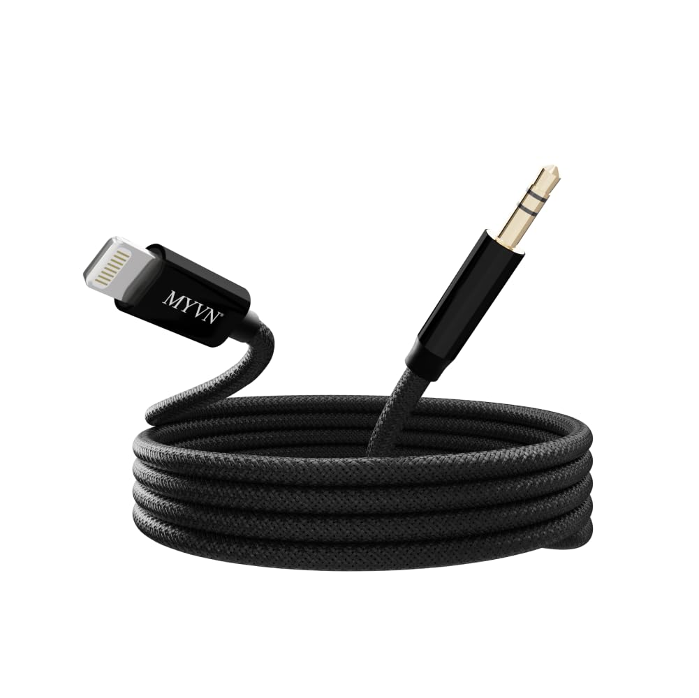 MYVN 3.5 To Ltg Aux Cable Durable Design, and Seamless Connectivity for an Elevated Listening Experience (Black)