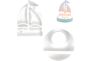 Gloryit Moule en silicone pour voilier avec candélabre,Bougeoir en Silicone Avec Socle,Moule en Silicone Bricolage Bateau Maritime,Pour Bougies à tige et Bougies Chauffe-plat