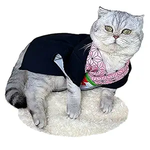 JSVDE Pet Costume Cat Small Dog Cosplay for Anime Demon Slayer: Kimetsu no Yaiba