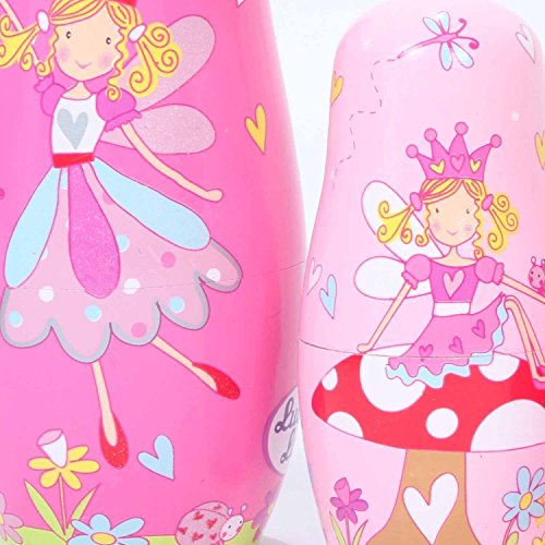 VStoy Lucy Locket – Feen Matroschka – 5 Babuschka Puppen aus Holz - 3