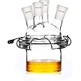 Deschem 24/40 Glass Cylindrical Reactor 4-Neck Flat Bottom Lab Reaction Vessel Four Necks W/Lid and Clamp