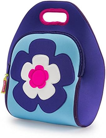 Dabbawalla Bags Flower Power Kids' Insulated Washable & Eco-Friendly Lunch Bag Tote Purple/Pink