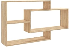 vidaXL Estantes de Pared Contrachapada Mobiliario Decoración Ideal Elegante Práctico Versátil Atractivo Robusto Duradero Roble Sonoma 104x20x58,5cm