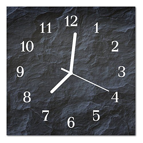 Glasuhr von DekoGlas 30x30cm quadratisch Bilderuhr aus Acrylglas mit lautlosem Quarzuhrwerk Dekouhr Glaswanduhr Uhr aus PMMA Wanduhren Küchenuhr Wanddekoration Glasbilder Hintergrund grau