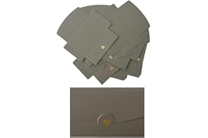 CZAKOMIX 40 PCS Buste Di Carta Mini Piccole,Busta in Carta Perlescente con Chiusura a Cuore,Partecipazioni Matrimonio,Regalo Mini Buste,Ringraziamento,Matrimonio,Festa Di Compleanno(Bianco Argento)