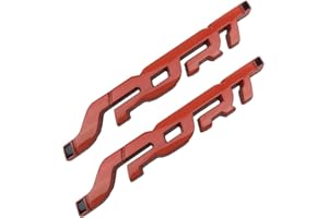 HUAPX HUAYT Emblema SPORT in lega, confezione da 2 adesivi per auto 3D SPORT emblema logo bagagliaio posteriore, compatibile con Signe, Citroen, Renault, Audi, Toyota, Honda, Nissan(ROSSO)