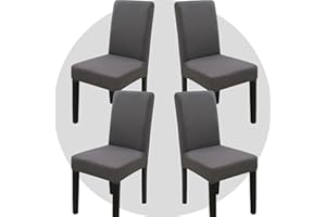 ZHILING Stuhlhussen Bezüge Set von 4 Super Fit Stretch abnehmbare waschbare Esszimmerstuhl Protector Cover Sitzbezug für Hotel, Esszimmer, Zeremonie, Bankett Hochzeitsfeier(Grau)