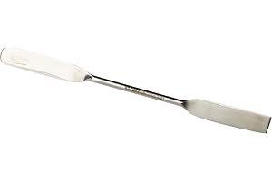 Bochem MN-0490 18/10 rostfritt stål dubbelspatel, böjd, 150 mm längd x 9 mm spatelblad bredd x 40 mm spatelbladslängd