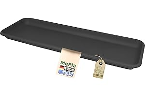 MePla - Soucoupe XXL (L x l) 97 x 20 cm (intérieur : 92 x 15 cm) – anthracite, soucoupe stable résistante aux intempéries en plastique résistant aux UV