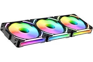 TZMRIT Block Fan Module 120 UNI FAN Black,Rgb Fan 120mm,Infinity Mirror Daisy-Chain ARGB Fan Triple Pack with Controller