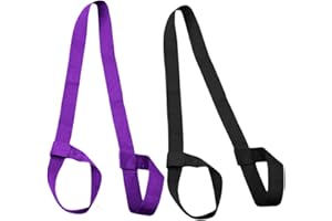 PUERHUACI Yoga Tracolla, Porta Tappetino Yoga,2 Pack 150 cm x 3,8 cm Regolabile Yoga Mat Strap Sling Regolabile Durevole Cotone Yoga Stuoia Vettore Yoga Strap