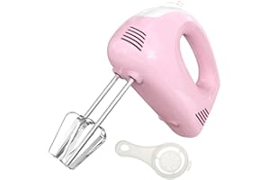 HUIANPEN Batteur Cuisine électrique Gâteau Fouet Oeuf Alimentaire Batteur Puissance 120W avec 2X Batteurs pour Cuisson Mélangeurs à Main à 5 Vitesses Fouets - Rose