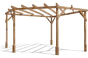 Dunster House Wooden Corner Pergola Kit 10' x 10' – Stylish DIY garden frame with elegant diamond structure. Perfect for climbing plants and outdoor charm, Utopia