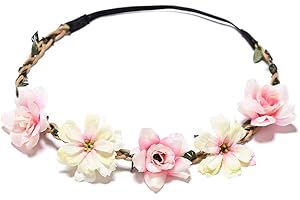 thematys Couronne de fleurs cheveux serre-tête | couronne de cheveux | bandeau | élastique | serre-tête | adultes | enfants | déguisement | mariage | carnaval | Halloween anniversaire fête de la bière